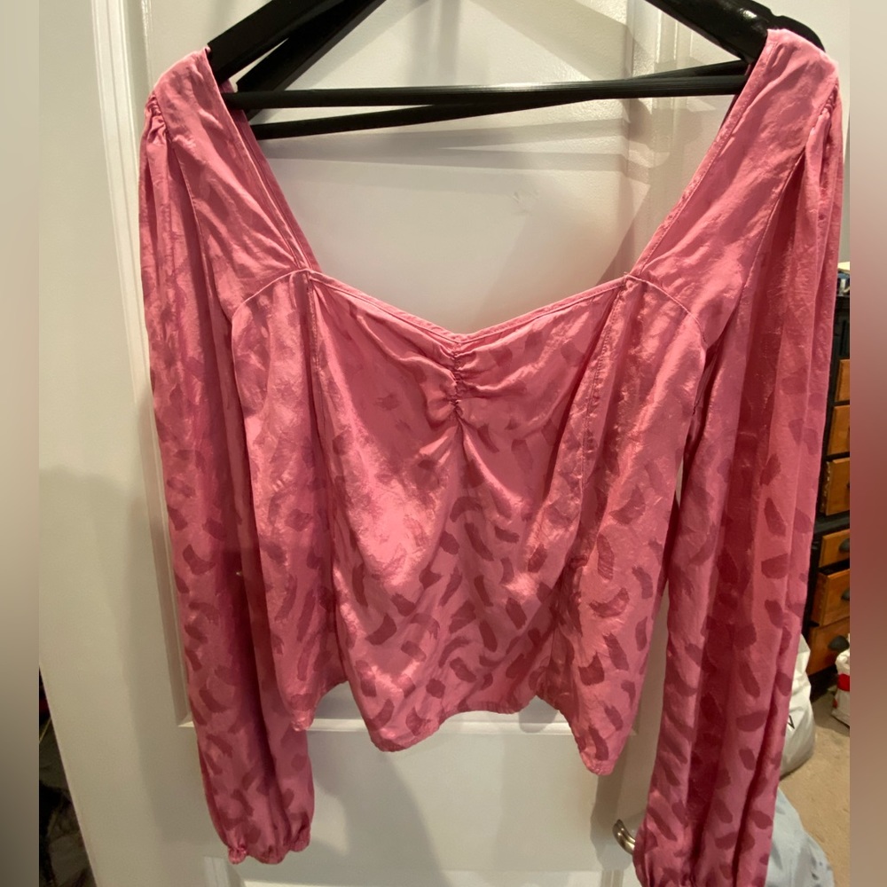 WAYF Pink Blouse Size XL Brand New